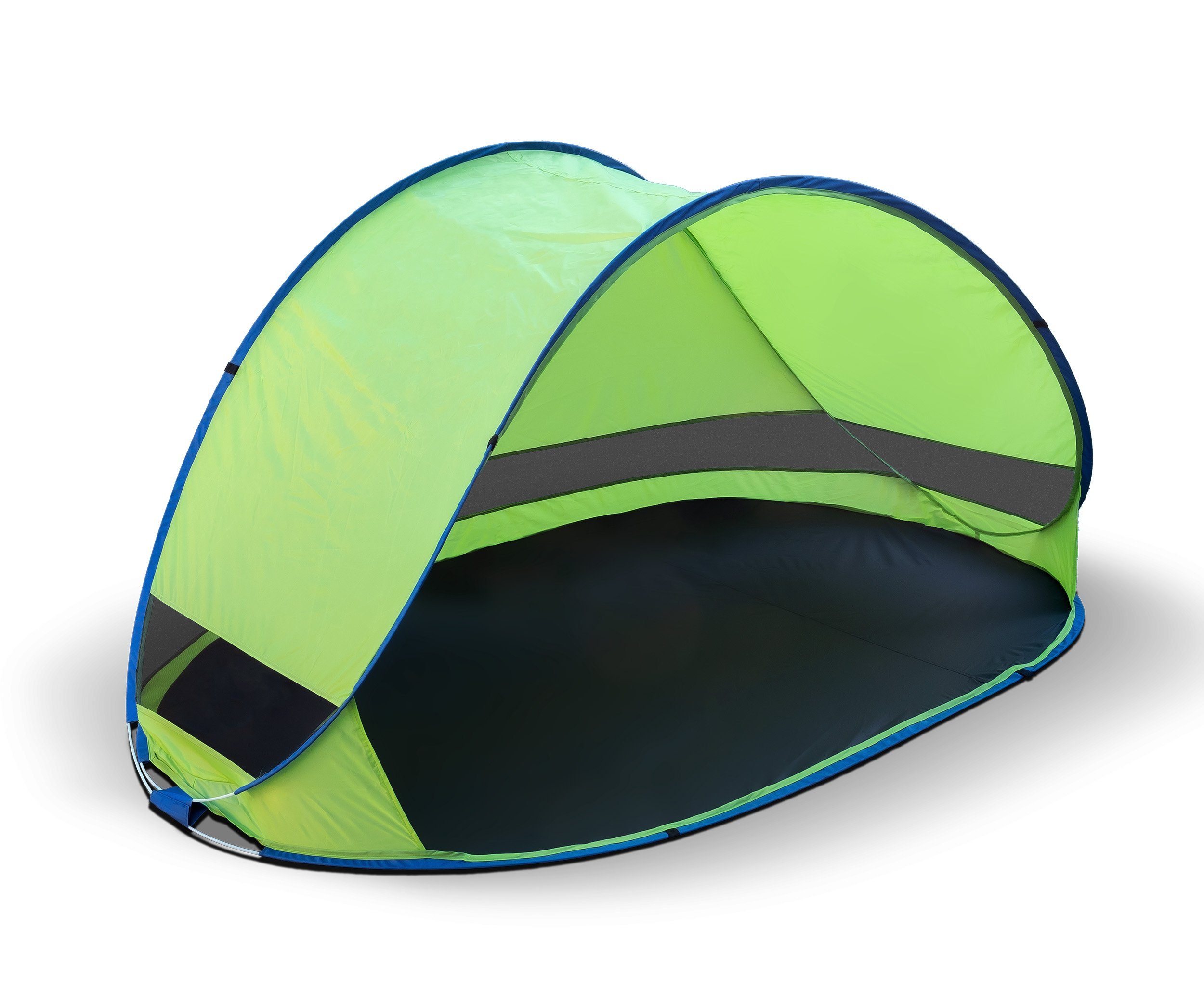 IC Home Strandmuschel Pop up Strandmuschel Classic mit UV Schutz, ca. 220 x 120 x 100 cm, inkl. Tragetasche, Seile & Heringe, Sichtschutz, Strandzelt