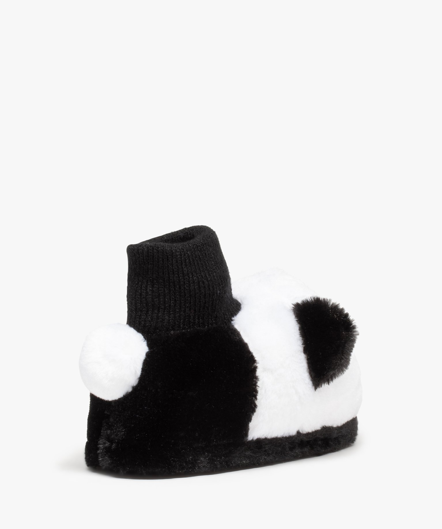 Chaussons fille 3D panda avec col chaussette blanc | GEMO