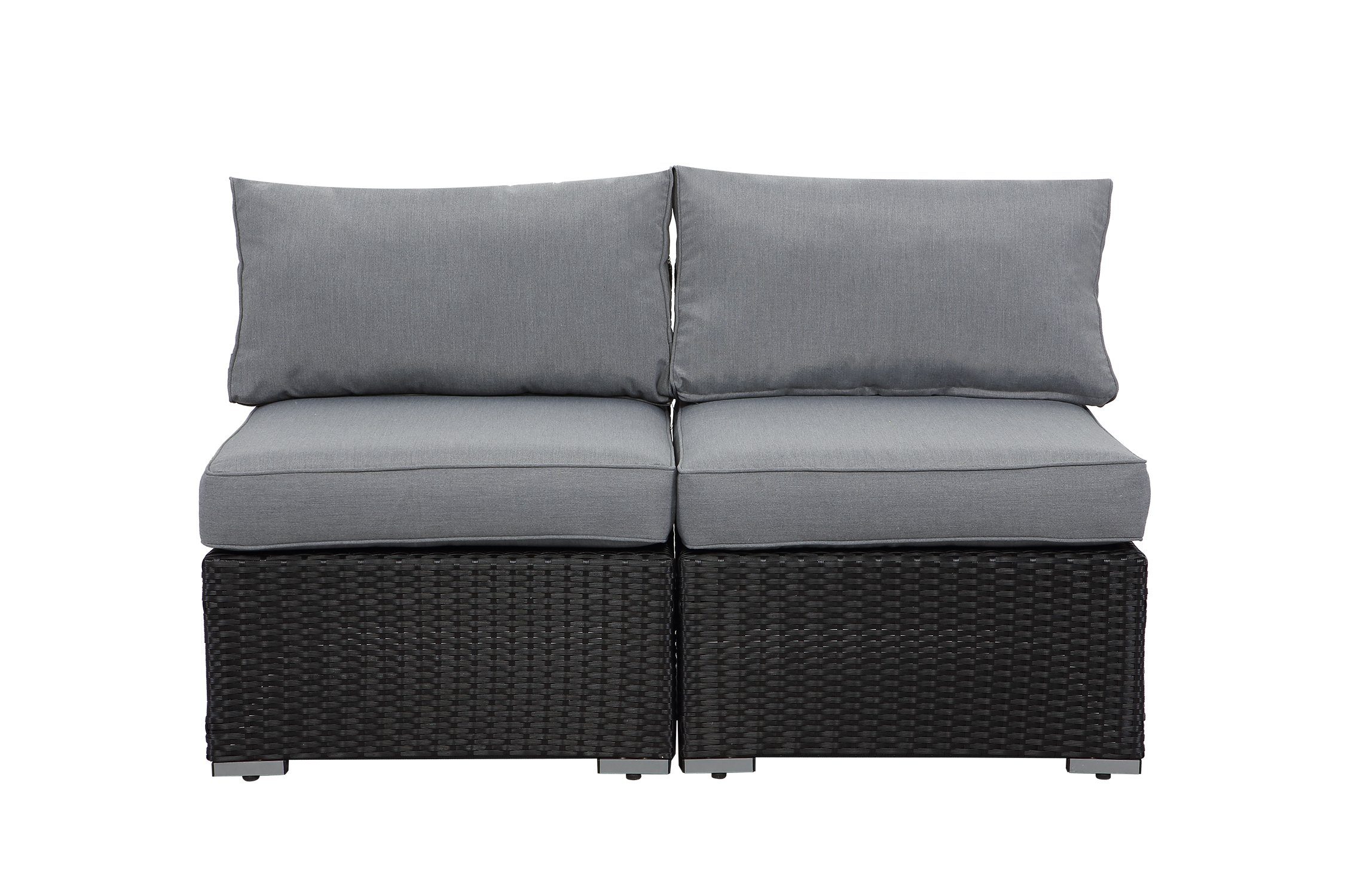 MeXo Loungeset Terrassenmöbel Balkonset, (Polyrattan Gartenmöbel Set, 1-tlg., 2-Sitzer Sofa), Balkon Garten Lounge-Set Sofa Sitzgruppe, Freie Kombination