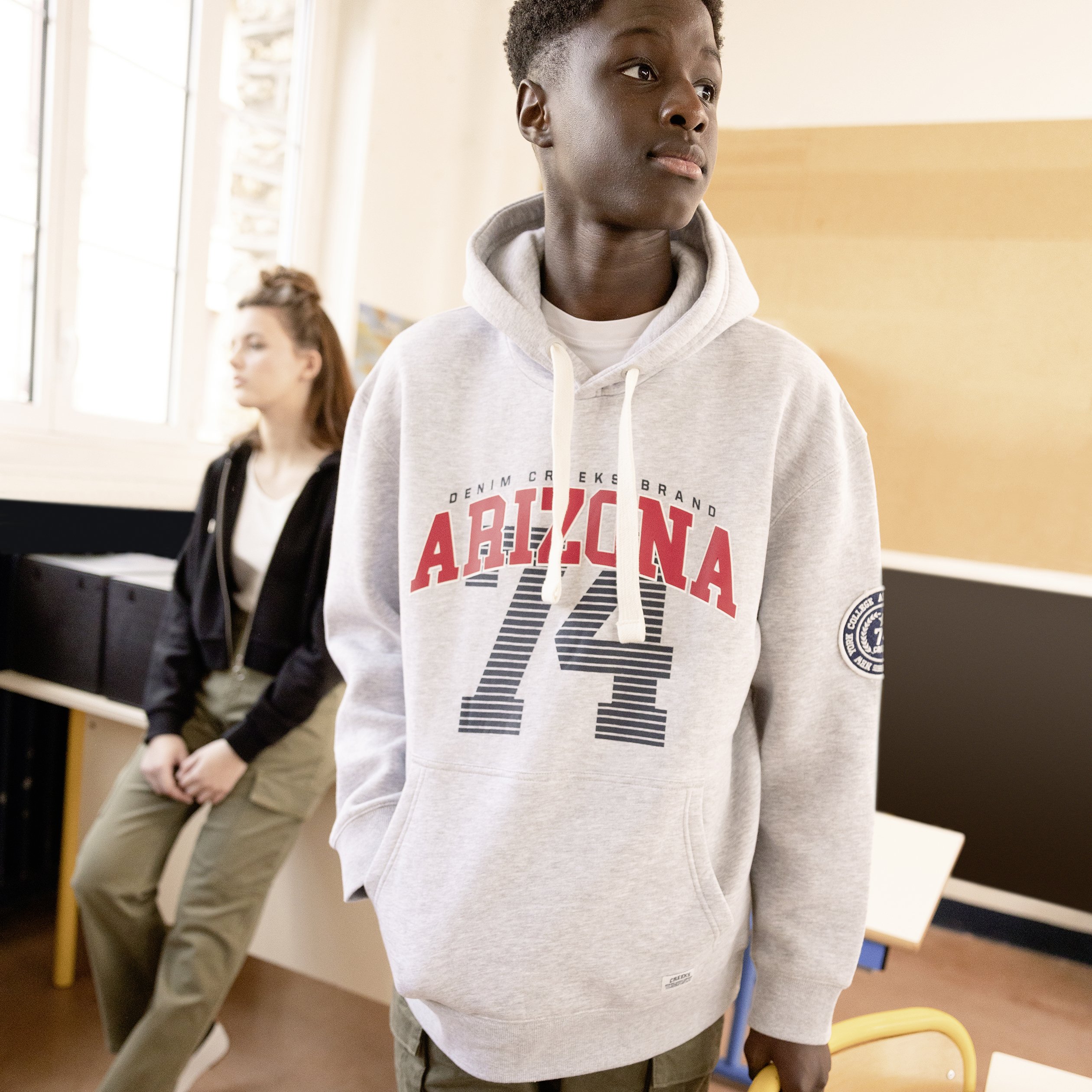 Sweat à capuche hoodie Creeks gris homme | La Halle