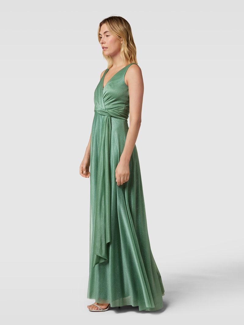 Abendkleid mit Bindegürtel in mint