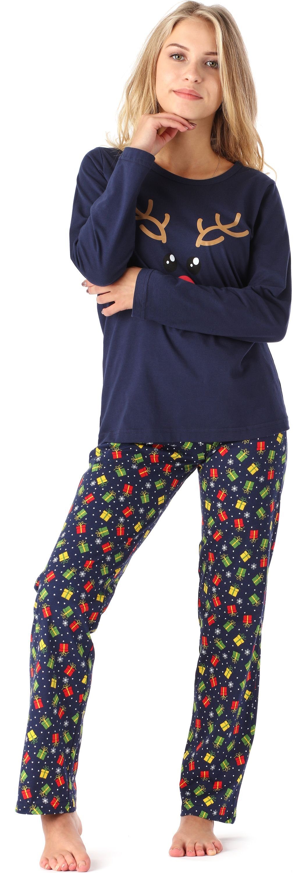 Merry Style Schlafanzug Damen Zweiteilieger Schlafanzug Pyjama Lang Winter MS10-192