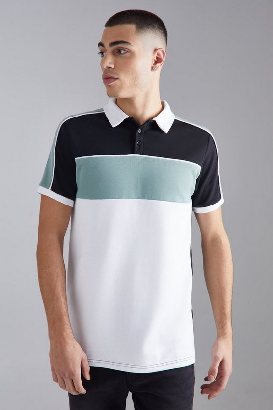Slim-Fit Colorblock Poloshirt