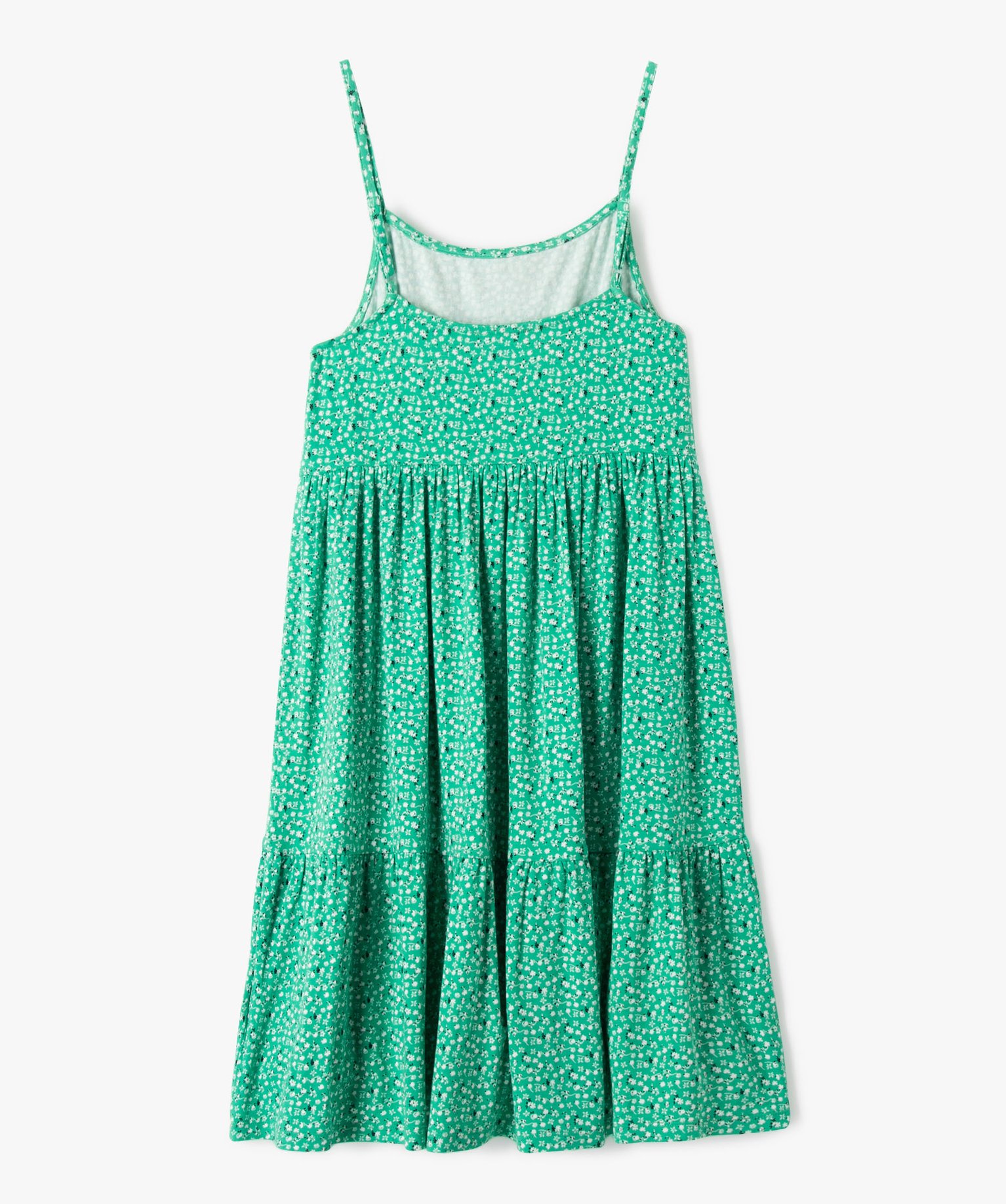 Robe fille imprimée à fines bretelles vert | GEMO