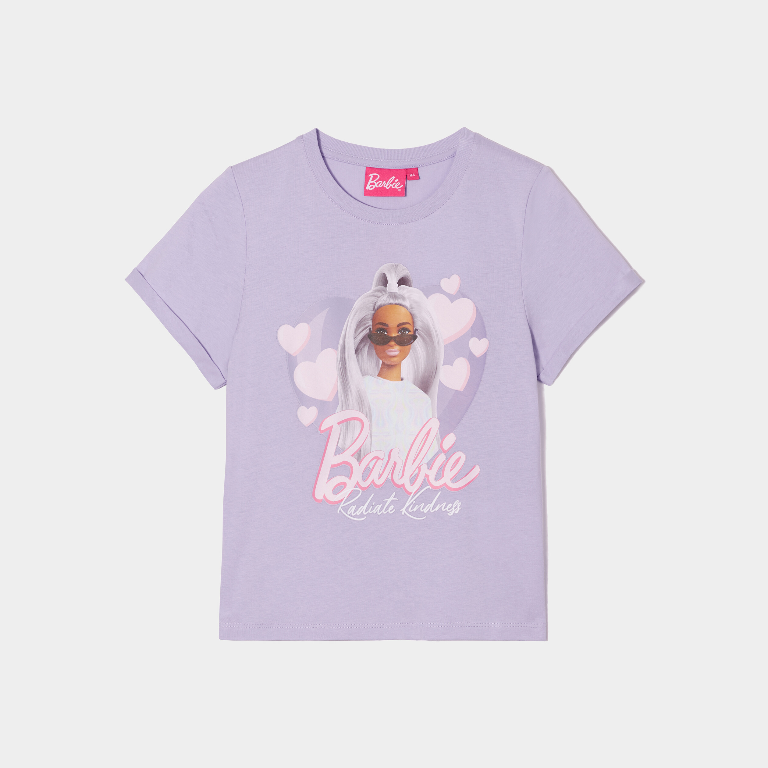 T-shirt manches courtes coton Barbie parme fille | La Halle