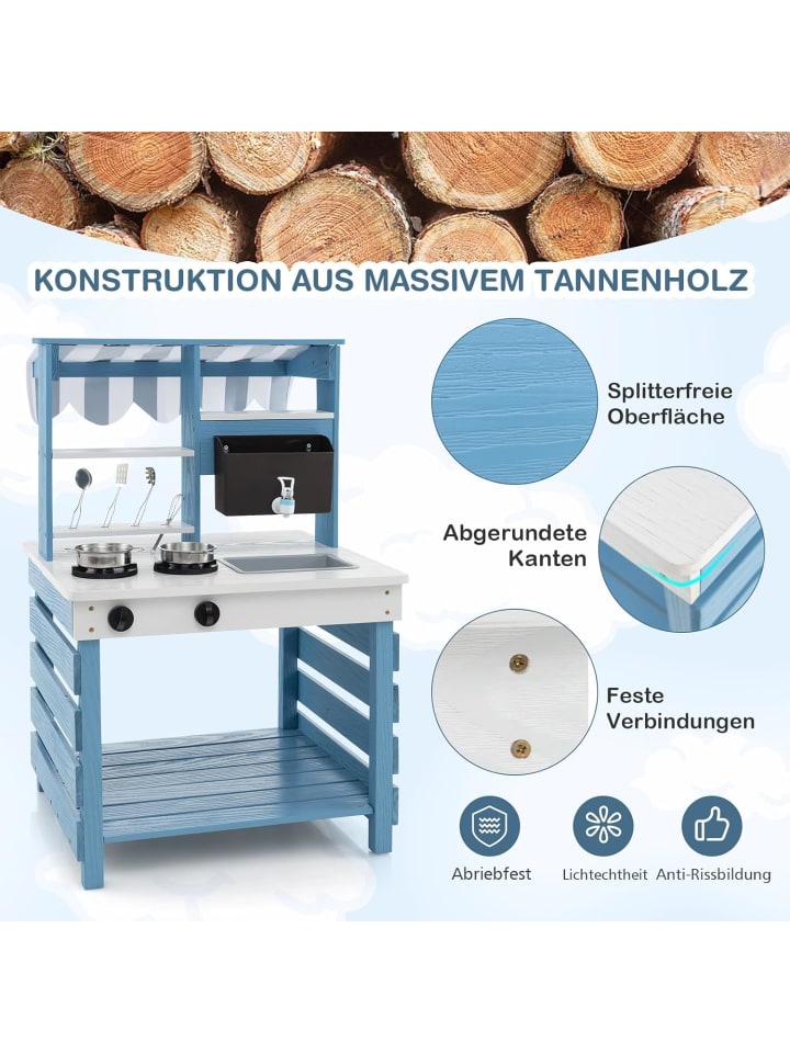 COSTWAY Matschküche ab 3 Jahren in Blau günstig kaufen onesize