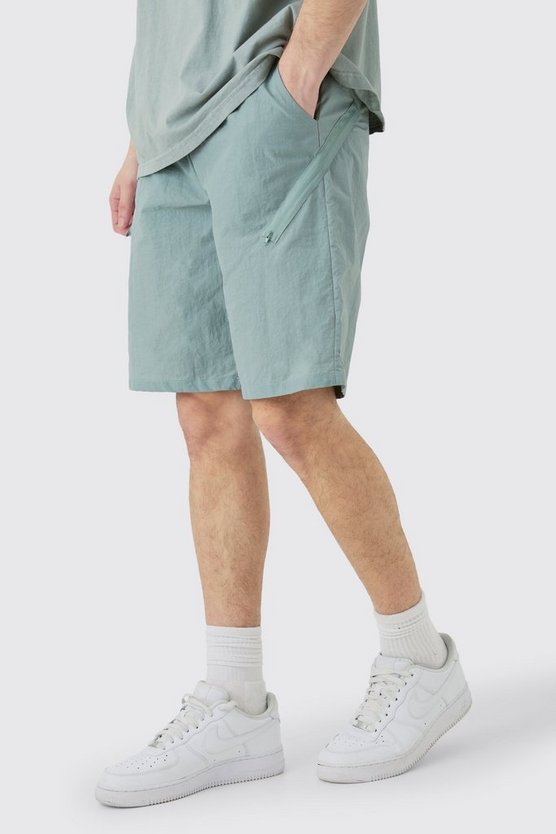 Tall Shorts mit asymmetrischem Reißverschluss und elastischem Bund