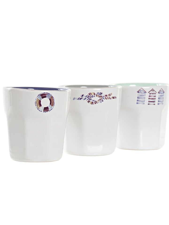 Alexandra House 6er-Set: Kaffeetassen in Weiß/ Blau/ Hellgrau - 90 ml günstig kaufen onesize