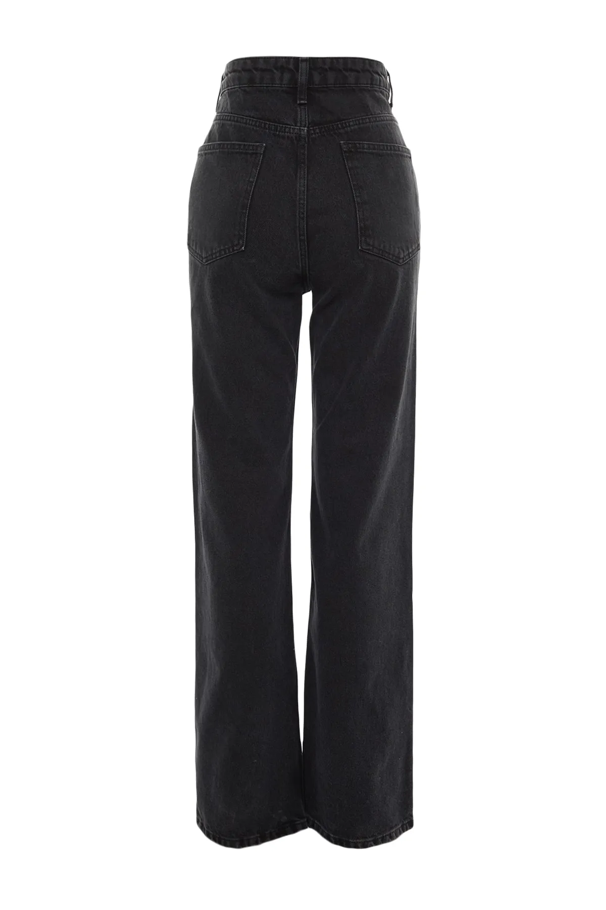 Trendyol Collection  Schwarze, nachhaltigere High Waist Long Straight Jeans TWOAW23JE00078