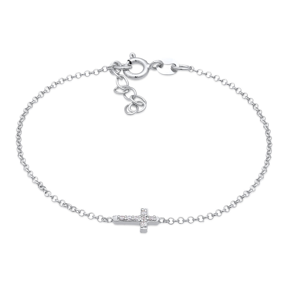Elli Elli Bracelet Enfants croix pendentif religion avec cristal de zirconium en argen Bracelet