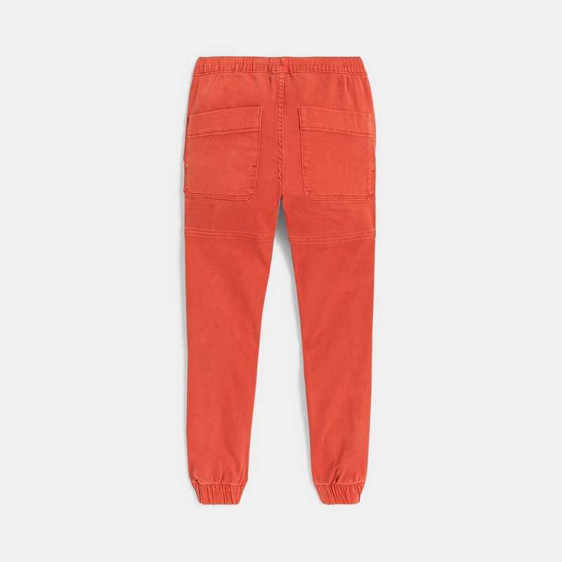 Pantalon cargo en toile orange Garçon