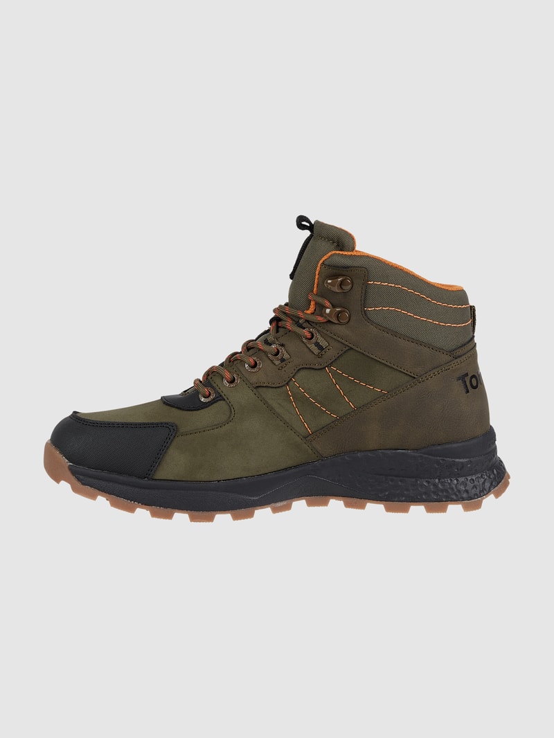 Boots in Veloursleder-Optik in khaki
