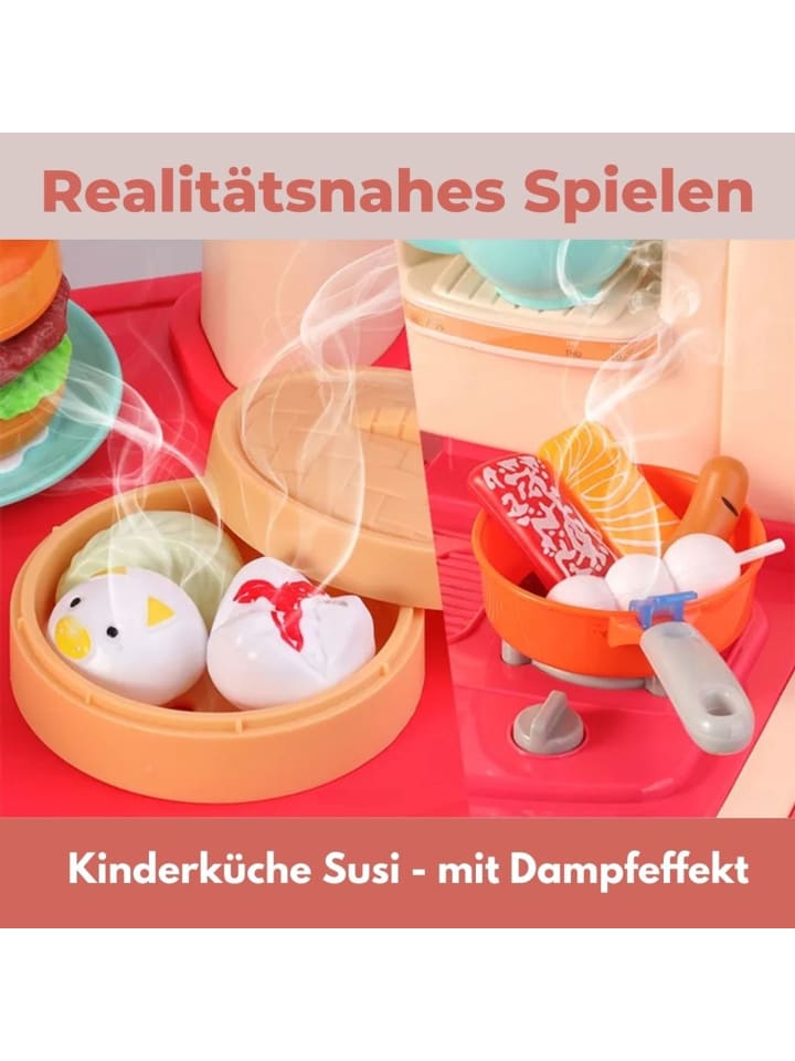 Coemo Kinderküche Susi Spielküche mit extra viel Zubehör - ab 3 Jahren in Rot günstig kaufen onesize