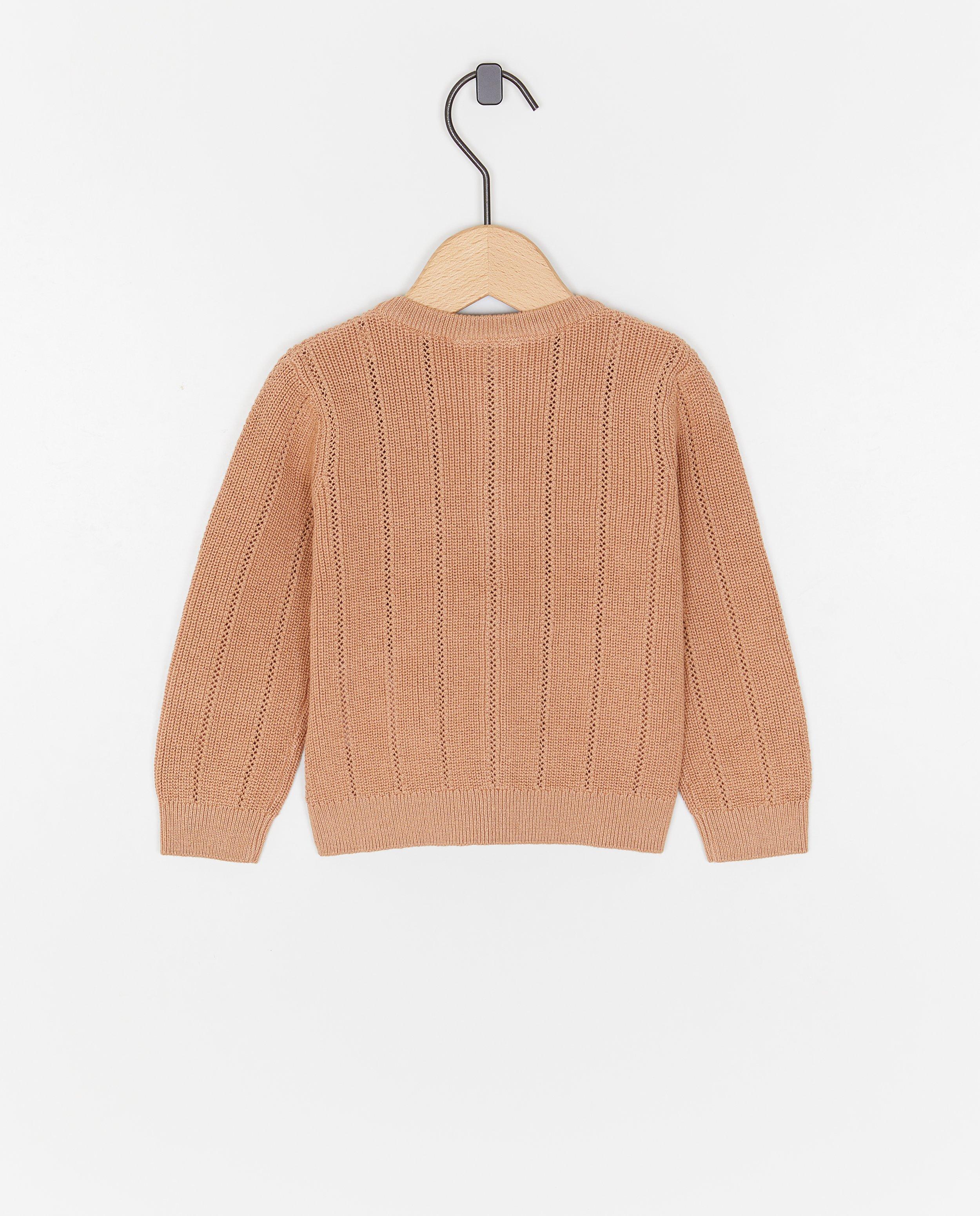 Cardigan Cuddles and Smiles cu broderie bej deschis