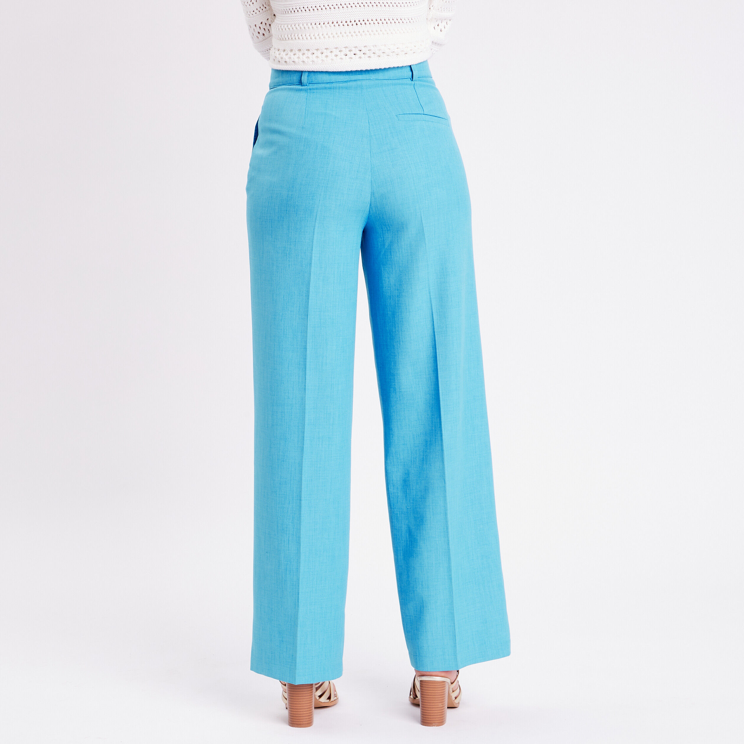 Pantalon city large bleu femme | Cache Cache