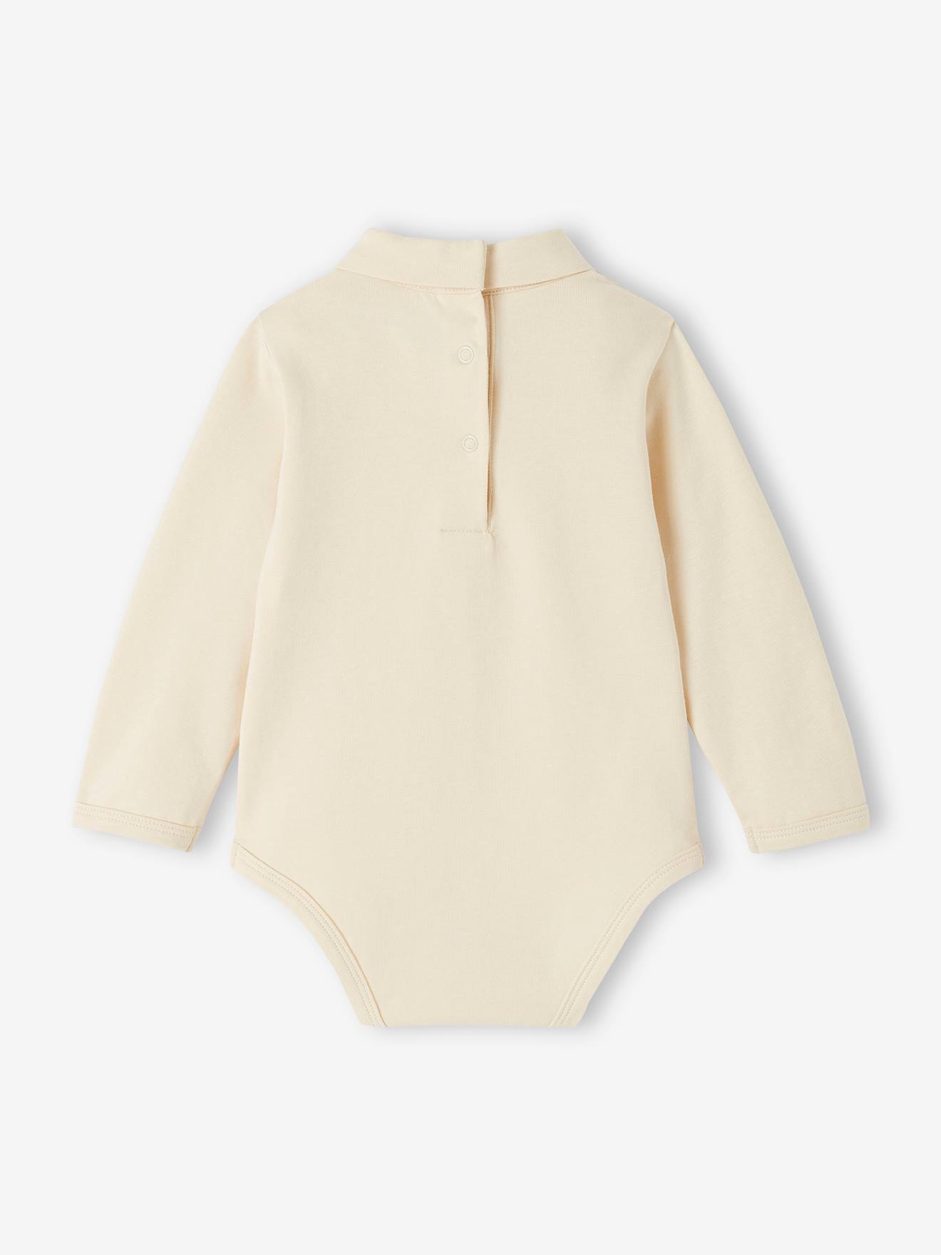 Lot de 2 bodies bébé col roulé écru