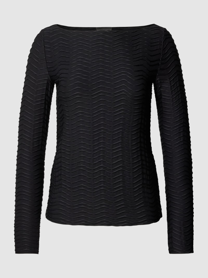 Longsleeve mit Strukturmuster in schwarz