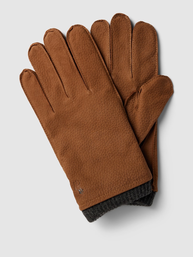 Handschuhe aus Leder in cognac