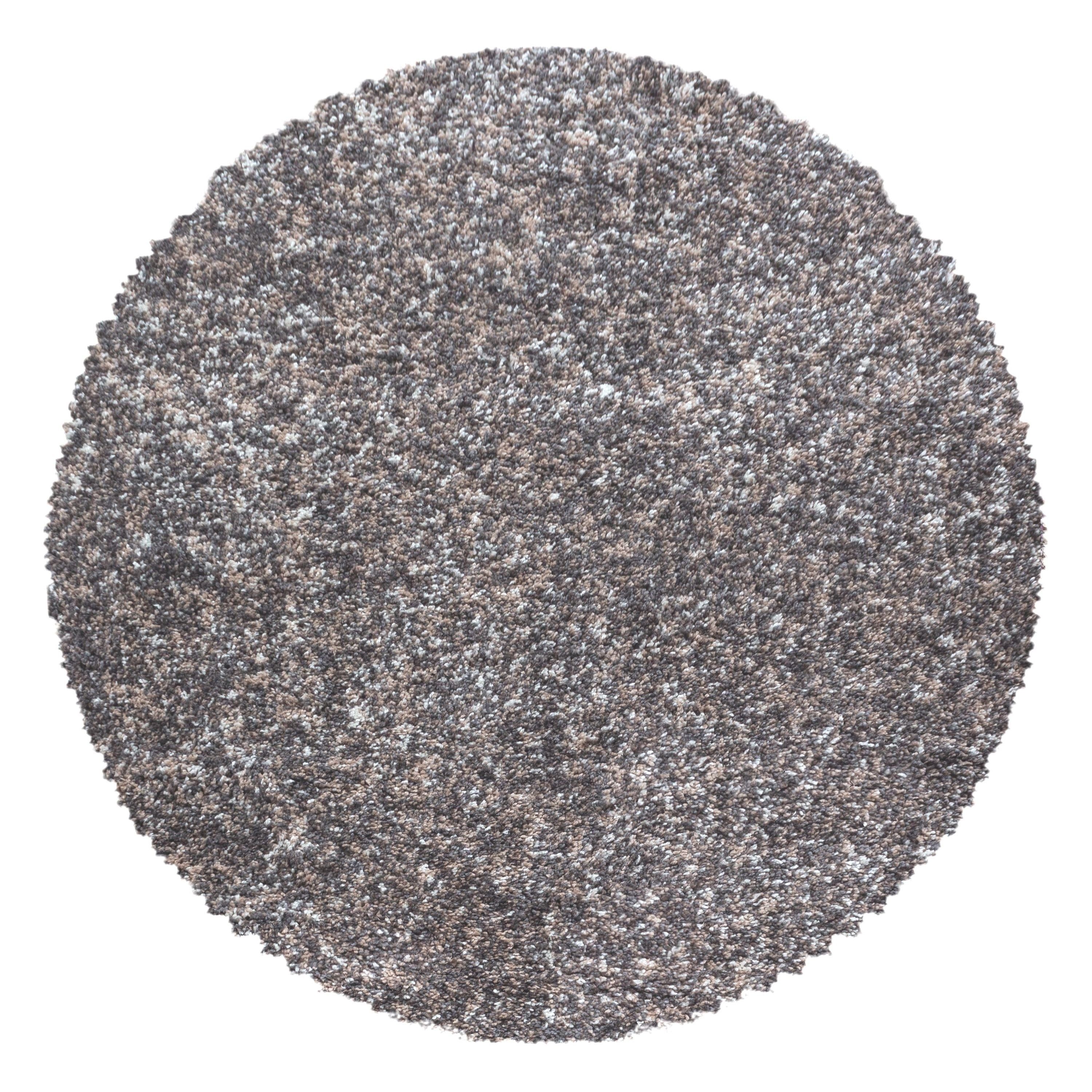 Teppich Meliert Design, HomebyHome, Rund, Höhe: 30 mm, Runder Teppich Meliert Design Wohnzimmer versch. farben und größen