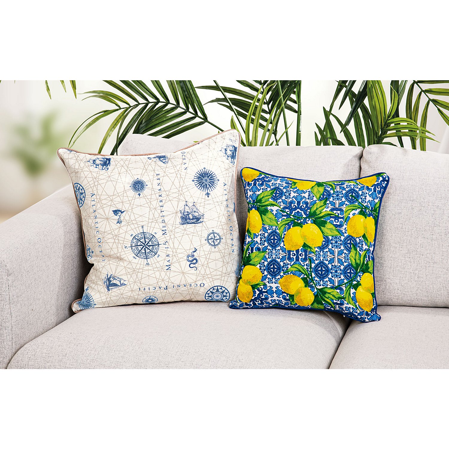 Dekostoff Zitronen & Ornamente 