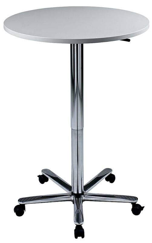 Hammerbacher Säulentisch Grau, Silber 800 x 75 x 1.140 x 720 - 1.140 mm