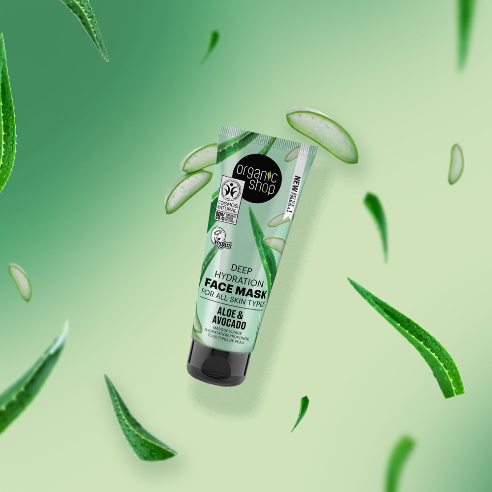 organic shop Masque visage hydratant  Avocat et Aloetous types de peau Vegan Naturel Masque Visage