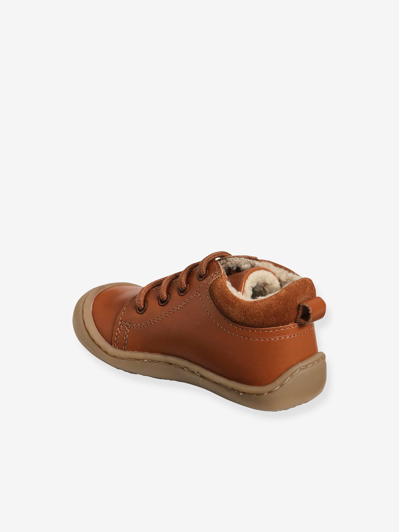 Vertbaudet Baby Krabbelschuhe mit Warmfutter - braun