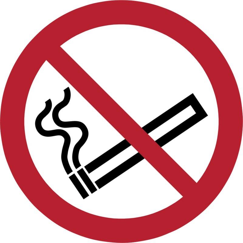 Djois Warnschild Rauchen verboten Klebstoff, einschraubbar PP (Polypropylen) 10 (B) x 0,14 (H) cm 3 Stück
