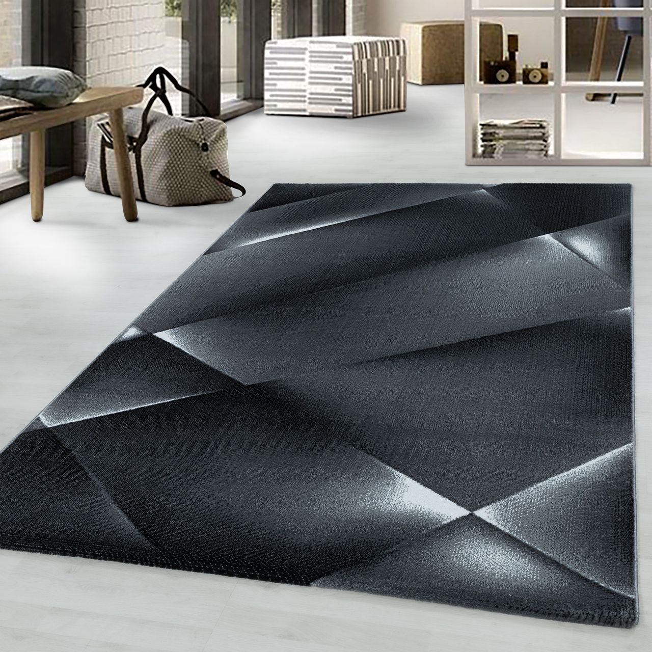 Ayyildiz Teppich, COSTA 3527, BLACK, 140 x 200 cm