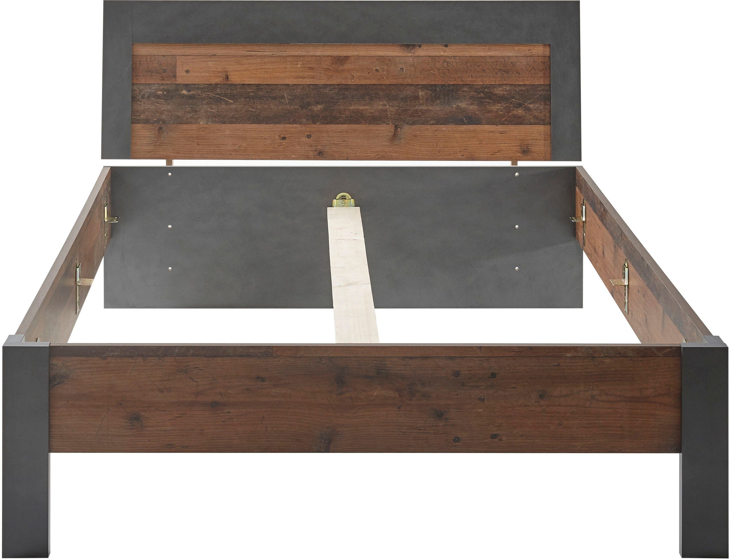 Home affaire Schlafzimmer-Set BROOKLYN, (Set, 5-St), Bett mit Holzkopfteil und Schublade