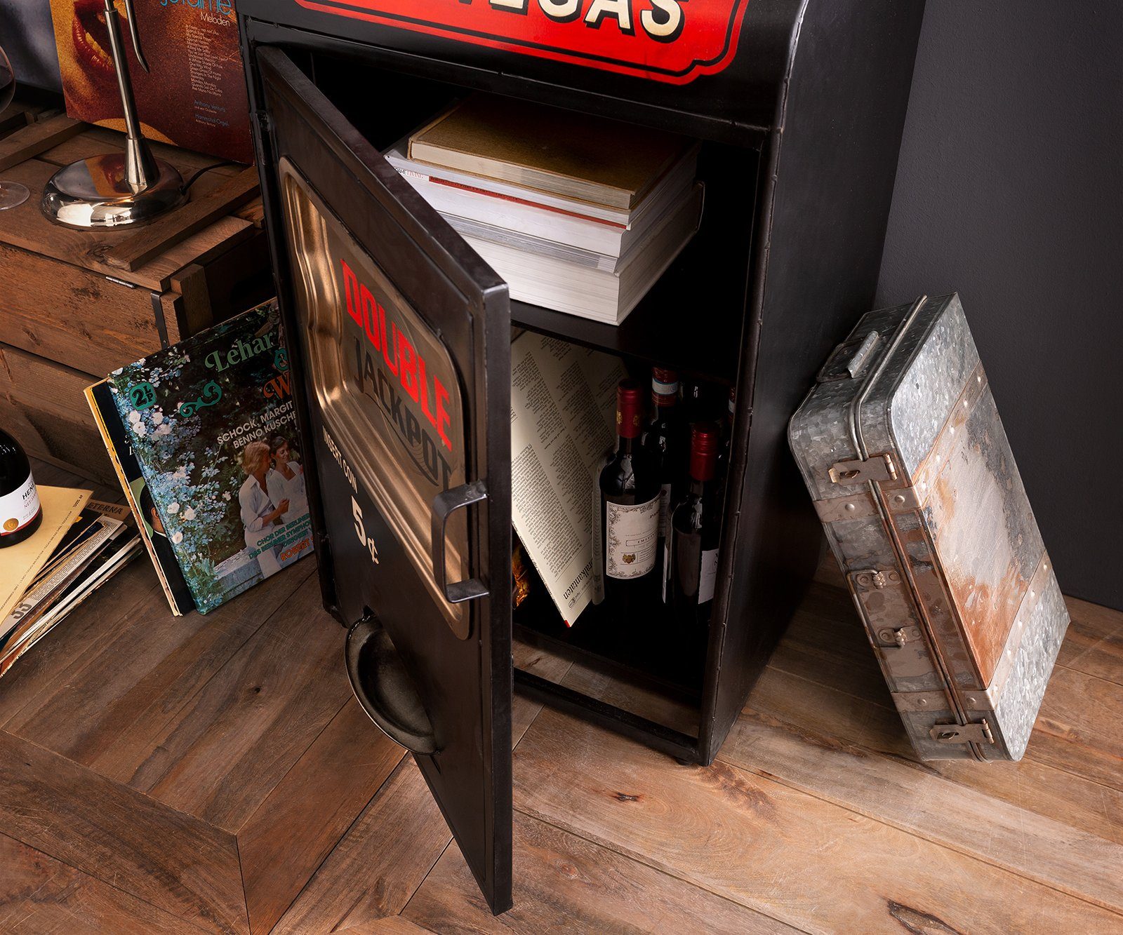DELIFE Bartisch Spielautomat, Metall Schwarz 65x155 cm Bar