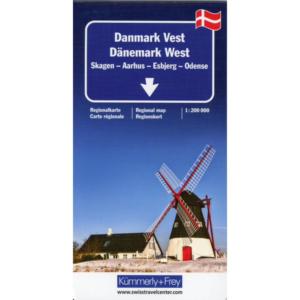 Dänemark West Regionalkarte 1 : 200 000 - Straßenkarte