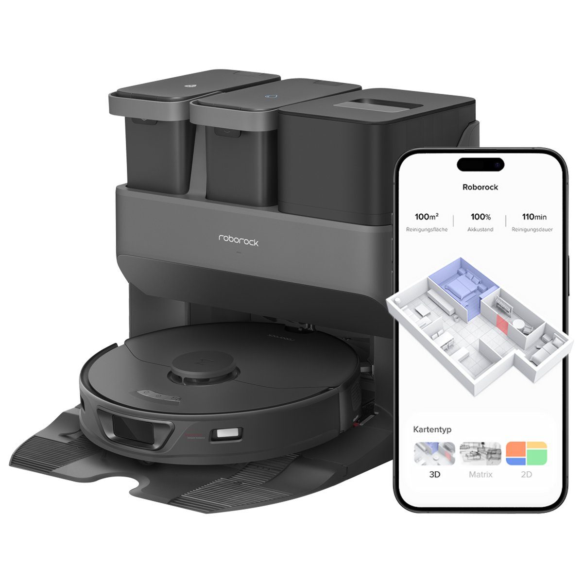 Roborock Saugroboter S7 Max Ultra, 60,00 W, 5500Pa, Aktive Hindernisvermeidung, Heißlufttrocknung, Selbstreinigend Dock, 3D Mapping, Kindersicherung, APP (Upgrade von S7 Pro Ultra, VS S8 Pro Ultra)