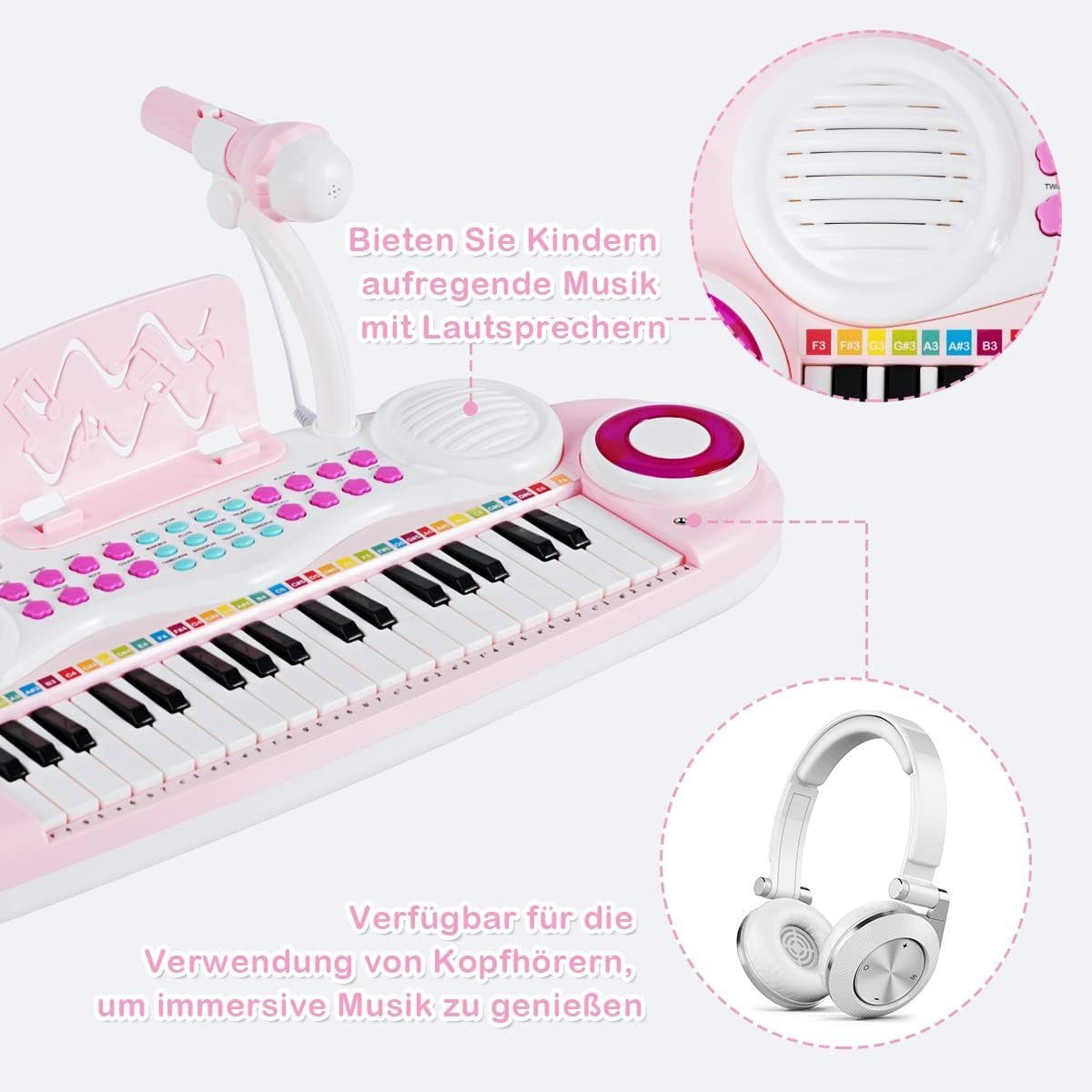 KOMFOTTEU Keyboard Spielzeugklavier, für Kinder ab 18 Monate
