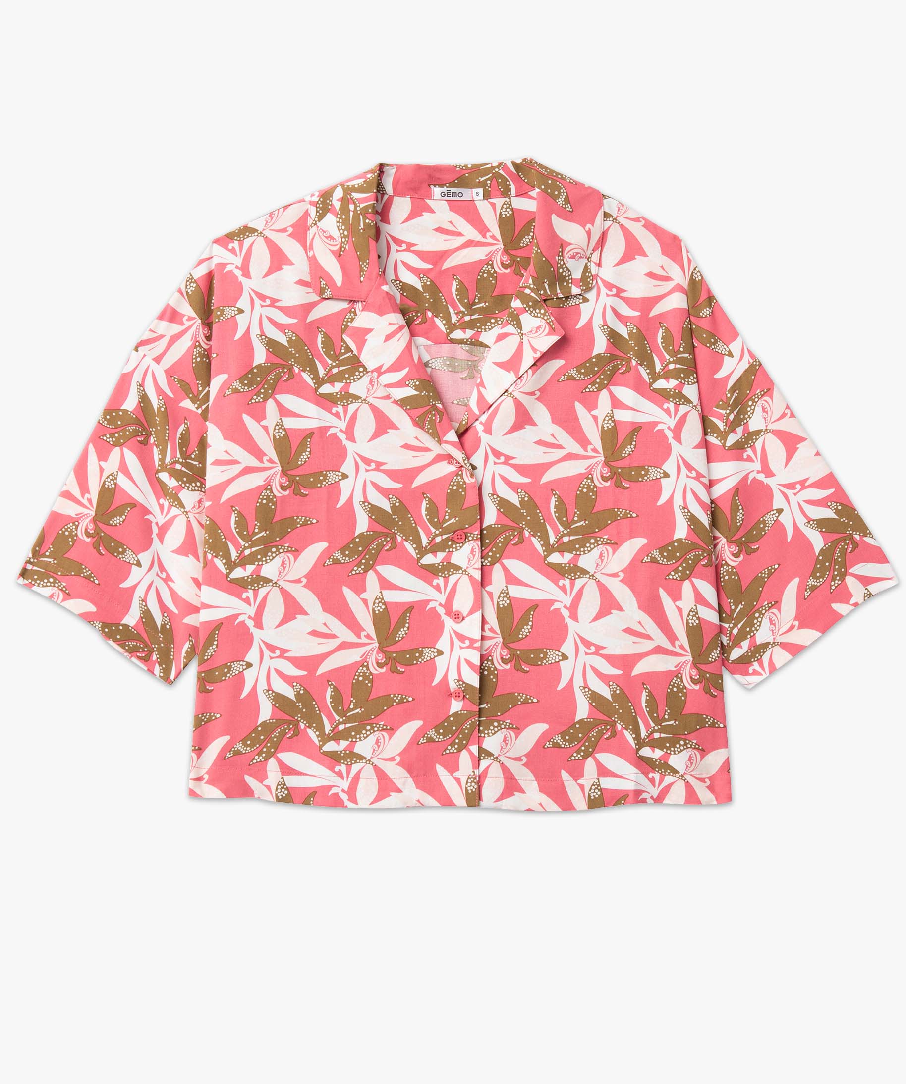 Veste de pyjama fluide courte imprimée femme imprime | GEMO