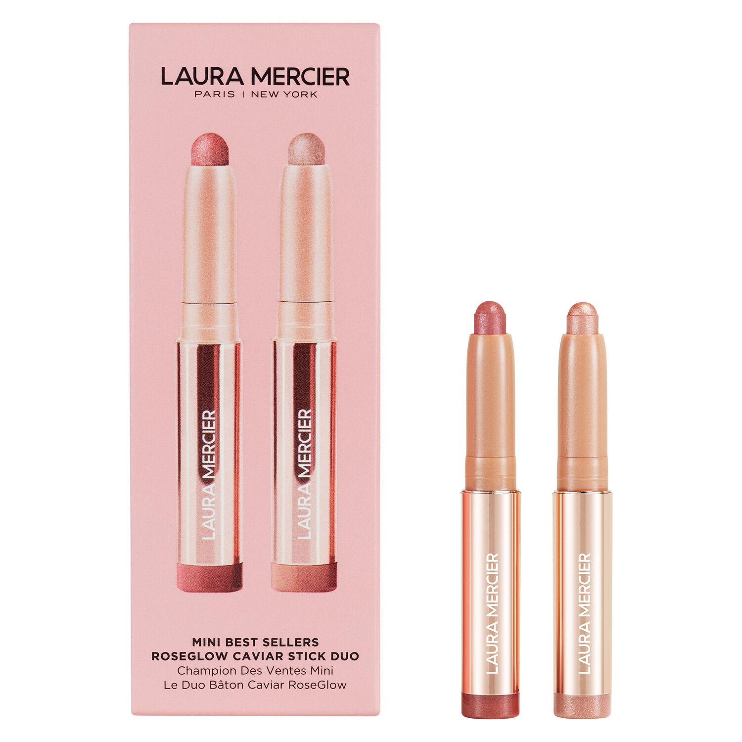 Laura Mercier Mini caviar Duo Roseglow Set de Mini Fard à Paupières En Crayon