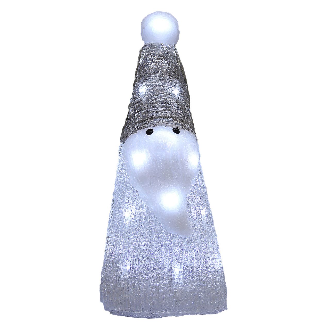 Casaria monzana® LED Figur Santa Acryl 31 x 12 x 12cm weiß/grau