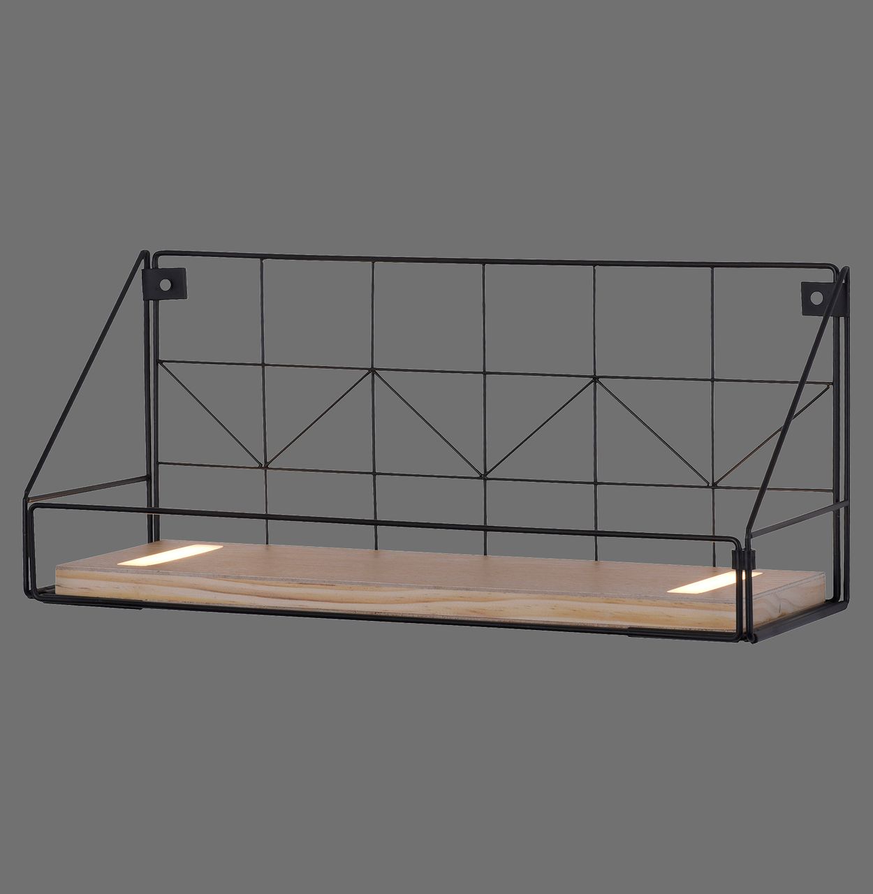 JUST LIGHT LeuchtenDirekt LED Wandleuchte BOARD, mit Ablageboden aus Echtholz, 3000 K, Schnurschalter