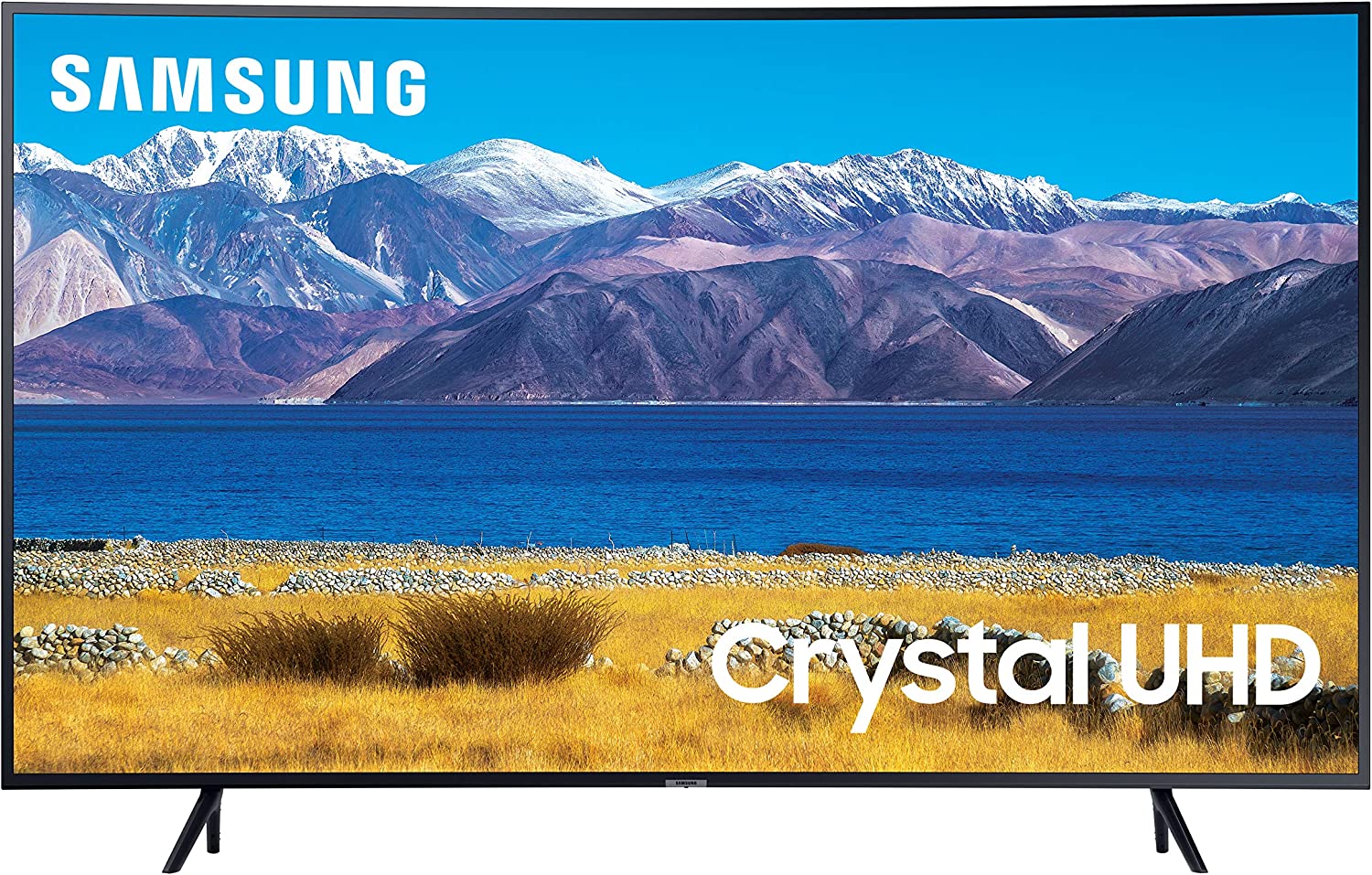 SAMSUNG 55-inch Class Curved UHD TU-8300 Series - 4K UHD HDR Smart TV With Alexa Built-in (UN55TU8300FXZA, 2020 Model), CHARCOAL BLACK