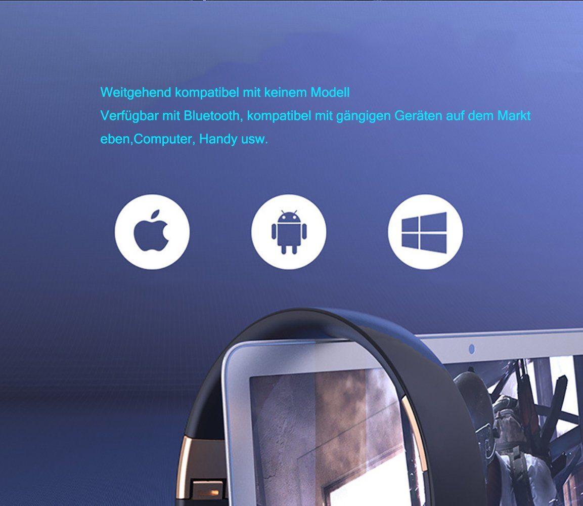 YSDYM Bluetooth Kopfhörer Over Ear, [Bis zu 52 Std] Kabellose Kopfhörer Bluetooth-Kopfhörer (mit 3 EQ-Modi,HiFi Stereo Faltbare Headset mit Mikrofon)