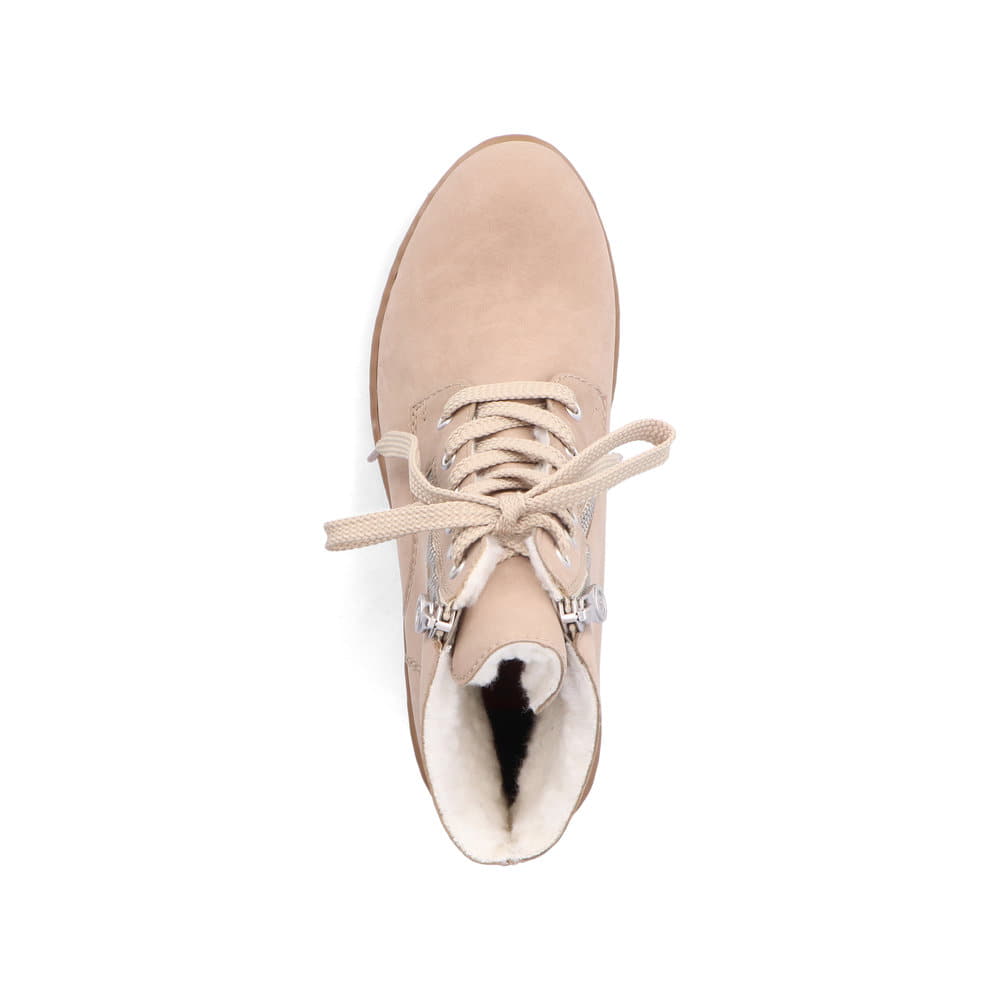 Rieker Damen Schnürstiefel cremebeige