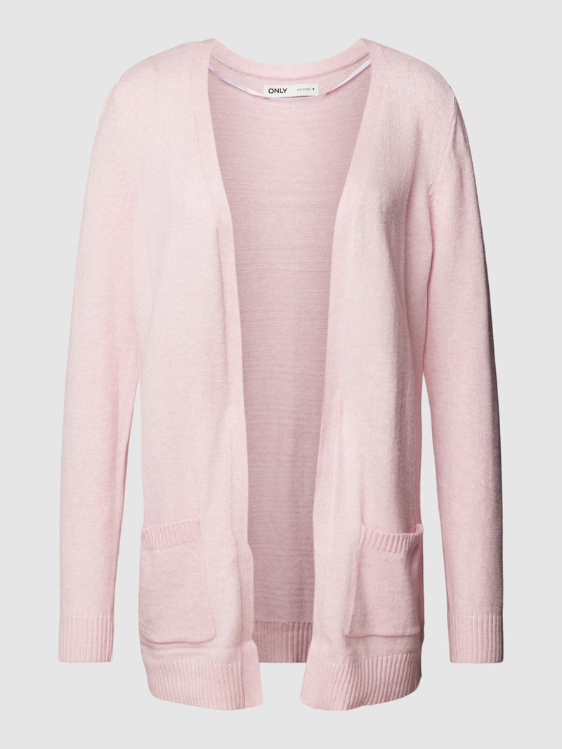 Cardigan mit aufgesetzten Taschen Modell 'LESLY' in hellrosa meliert