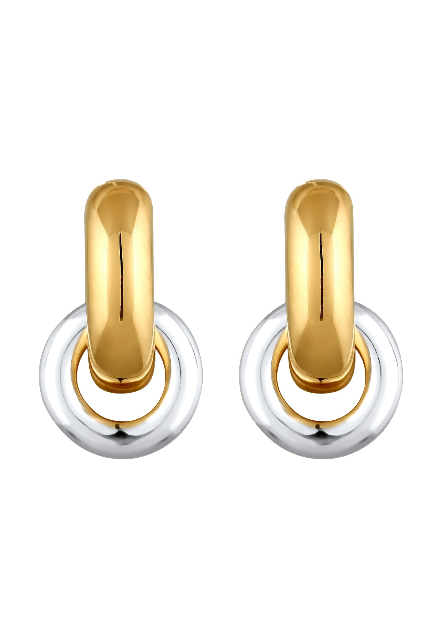 Pendientes de aro bicolor de plata de ley 925 de Elli Elli para mujer - Oro para fiestas/Nochevieja