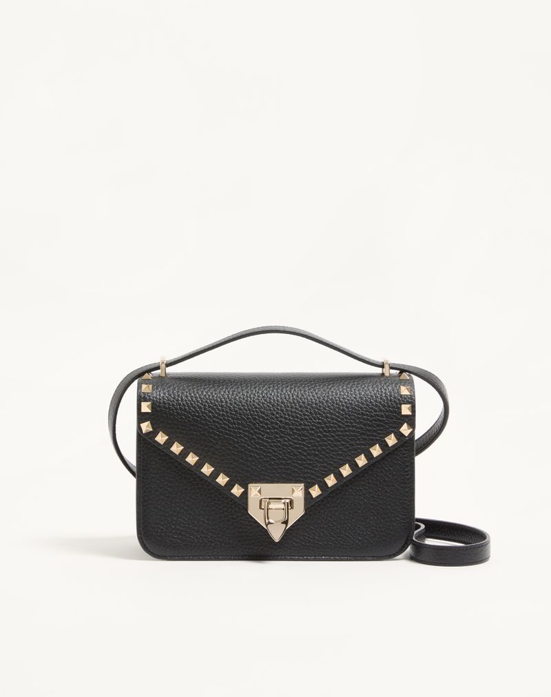 Valentino Garavani Rockstud Lille Skuldertaske i Kornet Kalveskind