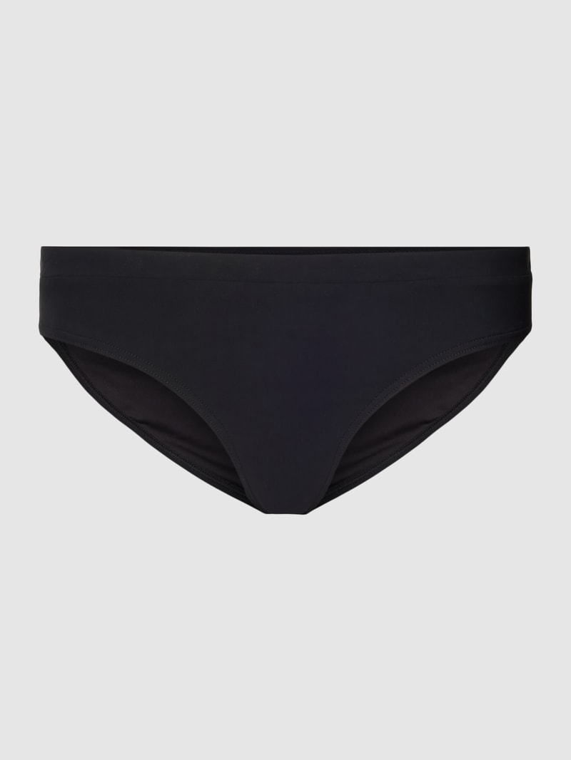 Bikini-Hose mit Label-Applikation Modell 'SOLID' in schwarz