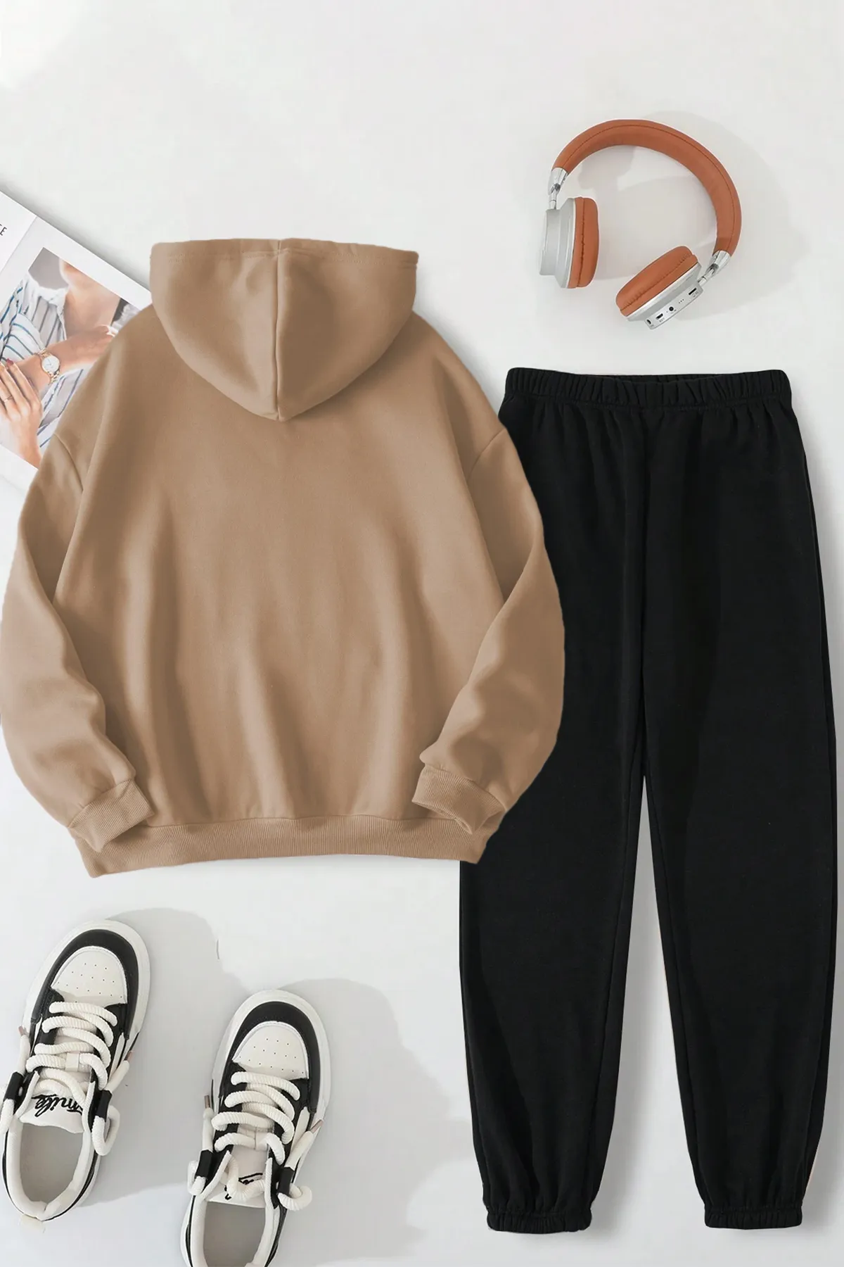 uyguntarz  Bequemes Trainingsanzug-Set mit Sleepy Panda-Aufdruck für Unisex