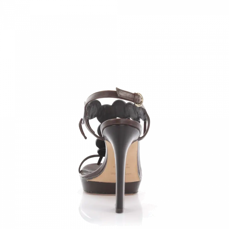 Sergio Rossi - Sandalen Plateau Knöchelriemchen Lackleder lila - lila
