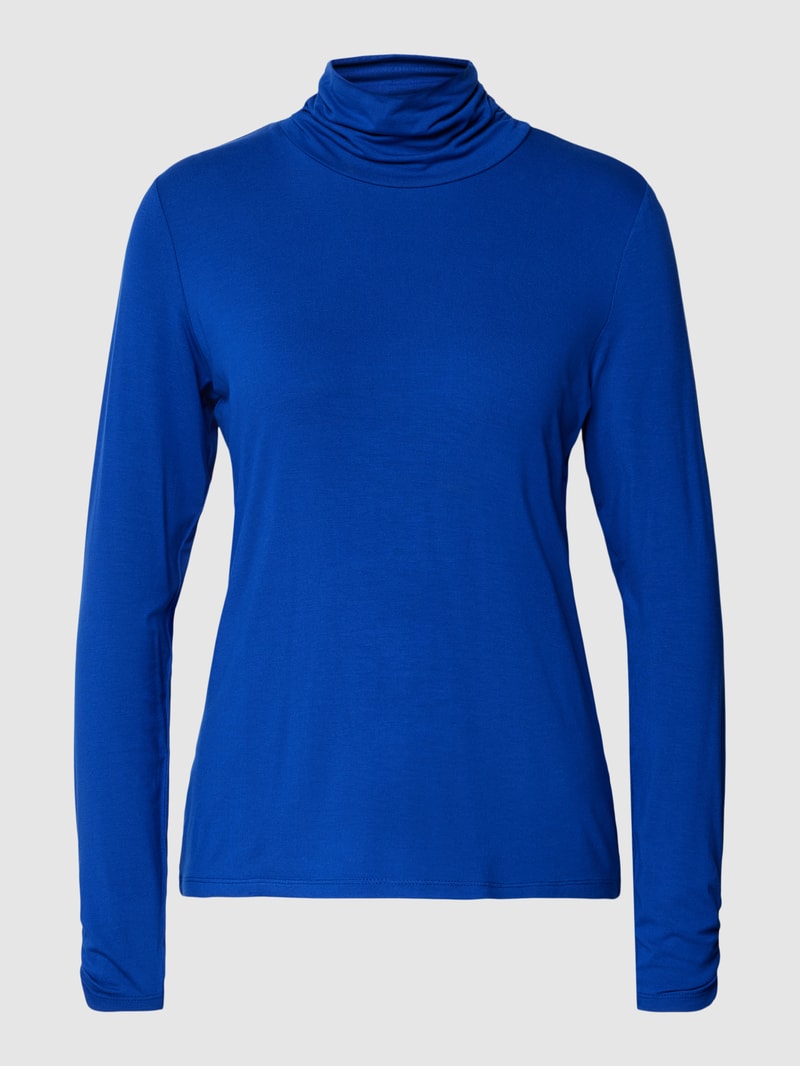 Rollkragenpullover in unifarbenem Design in royalblau