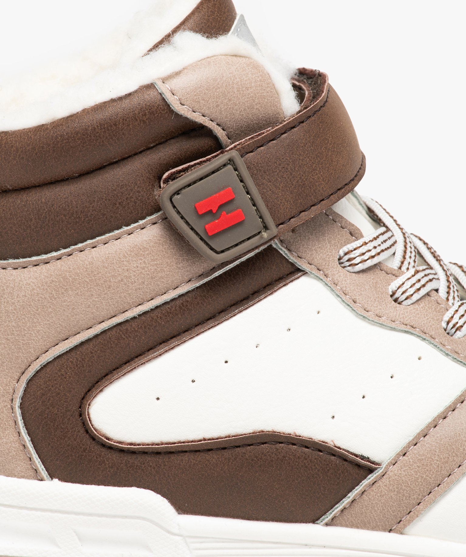 Boots Garçon fourrées dessus bicolores et à scratch - Hobiz taupe | GEMO