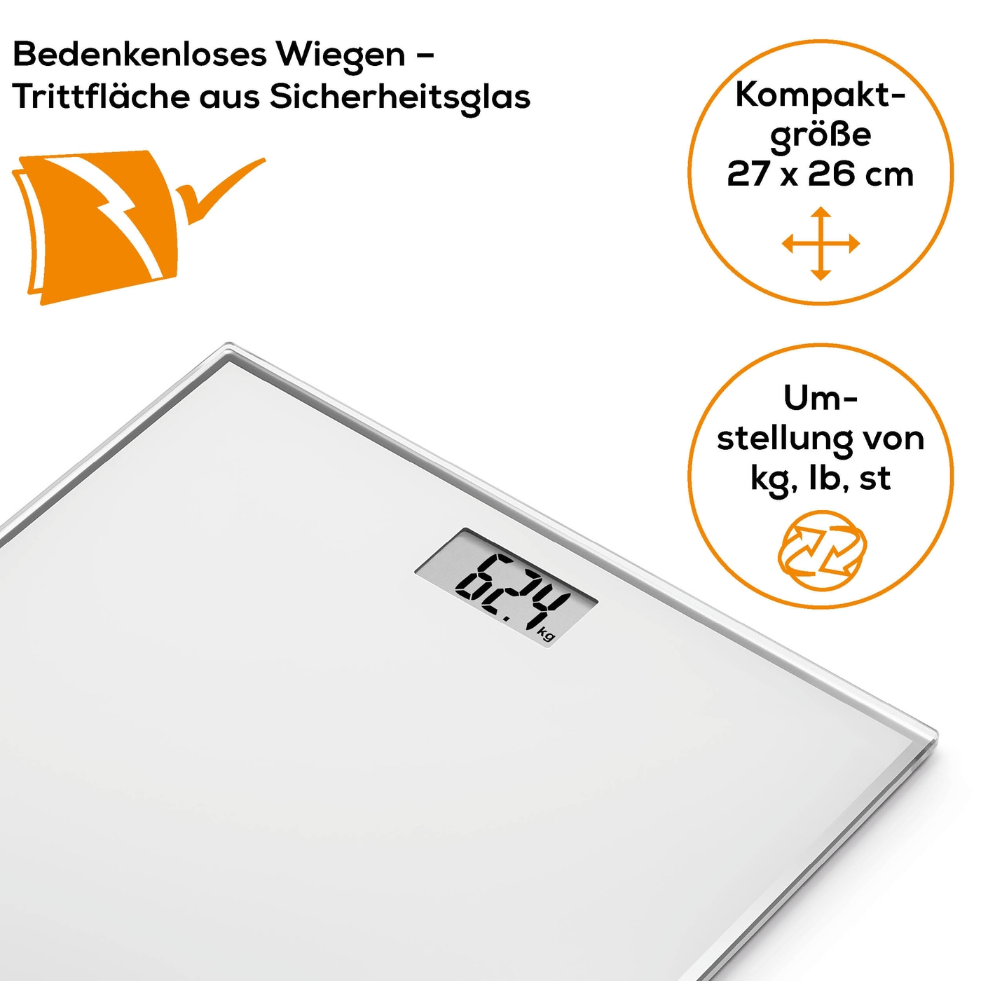 Beurer GS 120 Kompakt Glaswaage-Personenwaage im platzsparenden Kompaktformat und elegantem Spiegeleffekt